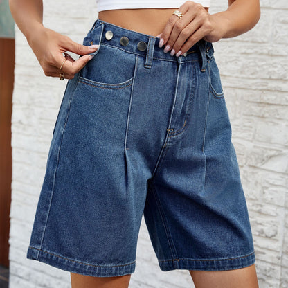 Adjustable Waist Denim Shorts Isabella Sol Women’s