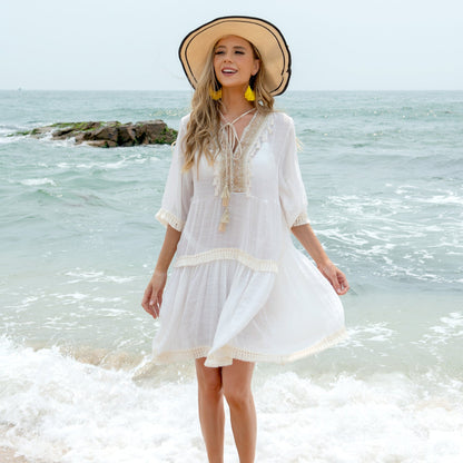Elegante vestido de verano con escote en V de Isabella Sol