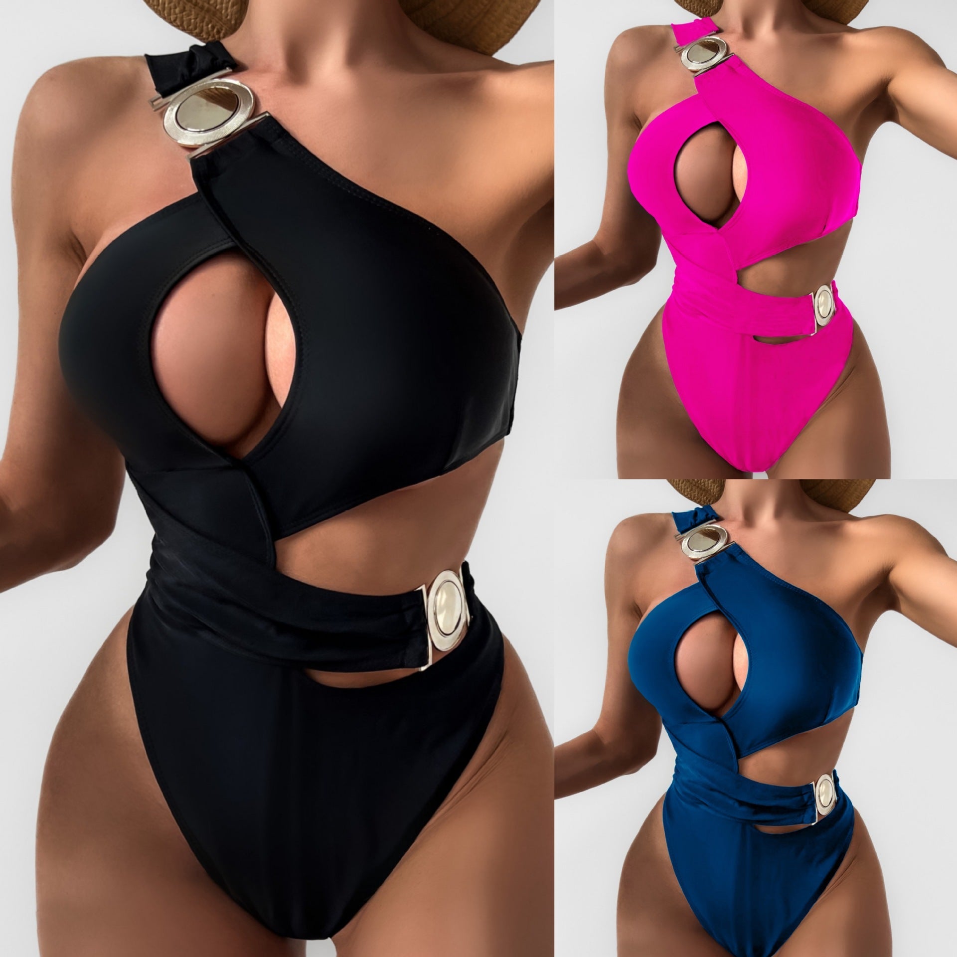 Chic One-Shoulder Isabella Sol Cutout Bikini