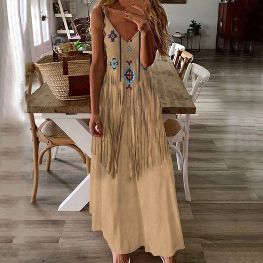 Vestido largo de verano estampado estilo boho de Isabella Sol