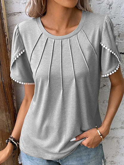 Camiseta de verano elegante de Isabella Sol con mangas tipo tulipán