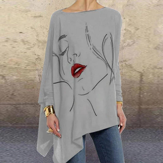 Camiseta de mujer Isabella Sol de corte holgado y estilo artístico