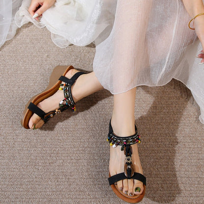 Chic Rhinestone Wedge Sandals by Isabella Sol