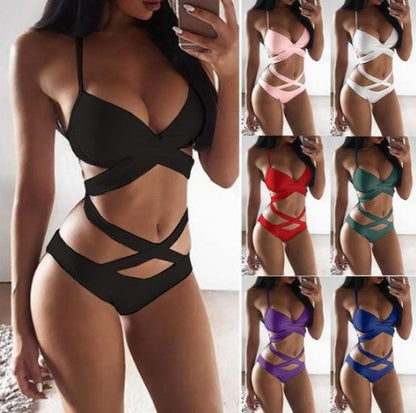 Chic Colorblock Isabella Sol Strappy Bikini Set