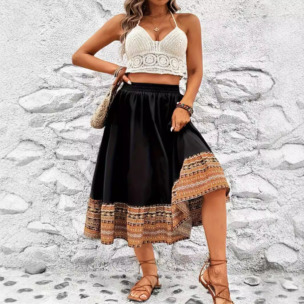 Falda larga bohemia de corte A de Isabella Sol