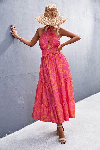 Elegante vestido halter sin espalda de Isabella Sol
