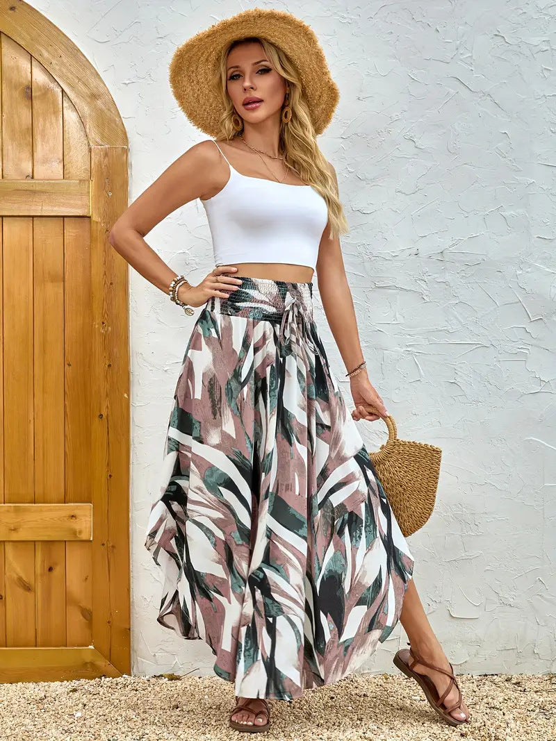 Falda de corte A con estampado floral bohemio de Isabella Sol