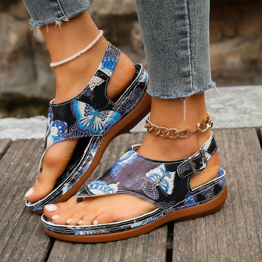 Floral Wedge Sandals by Isabella Sol