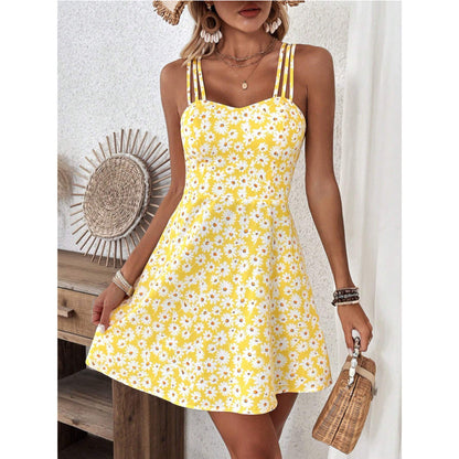 Vestido de corte A con estampado floral soleado de Isabella Sol