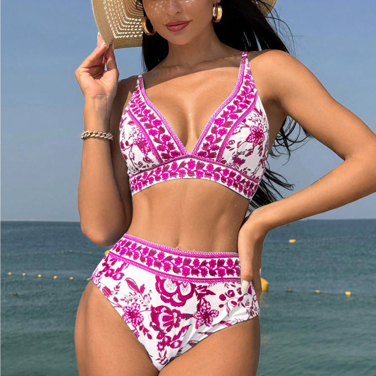 Bikini de talle alto Isabella Sol inspirado en Pinterest