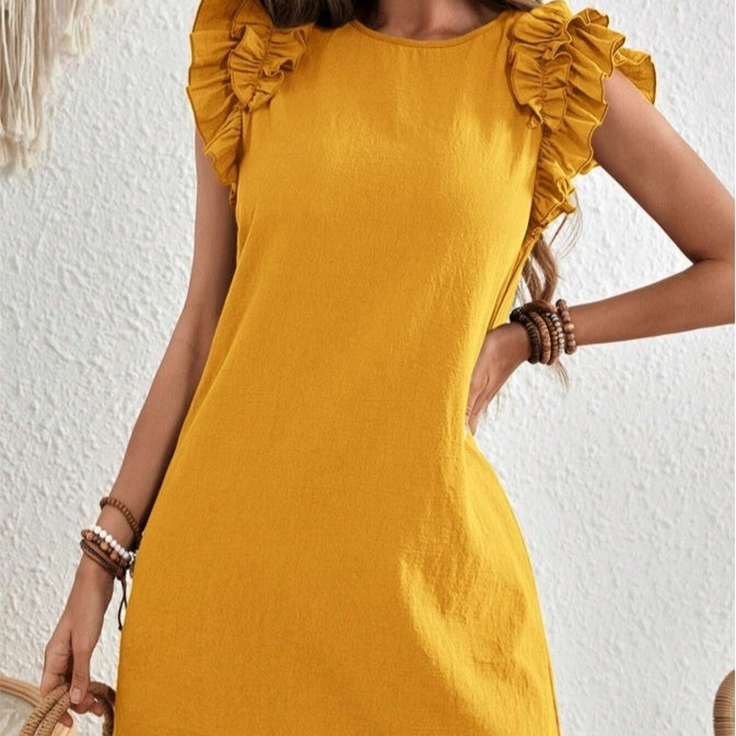 Elegante vestido de verano Isabella Sol con mangas de volantes