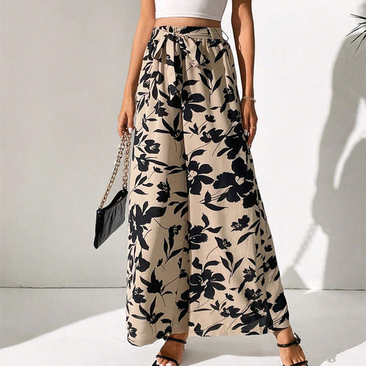 Floral High Waist Wide Leg Pants by Isabella Sol