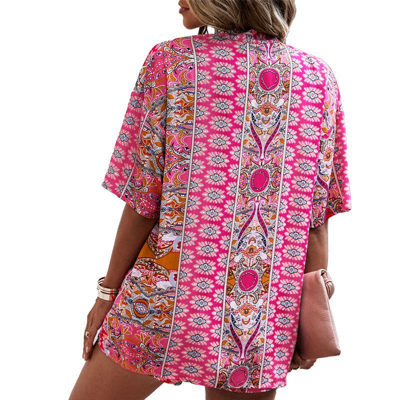 Conjunto de shorts casuales estilo boho floral de Isabella Sol