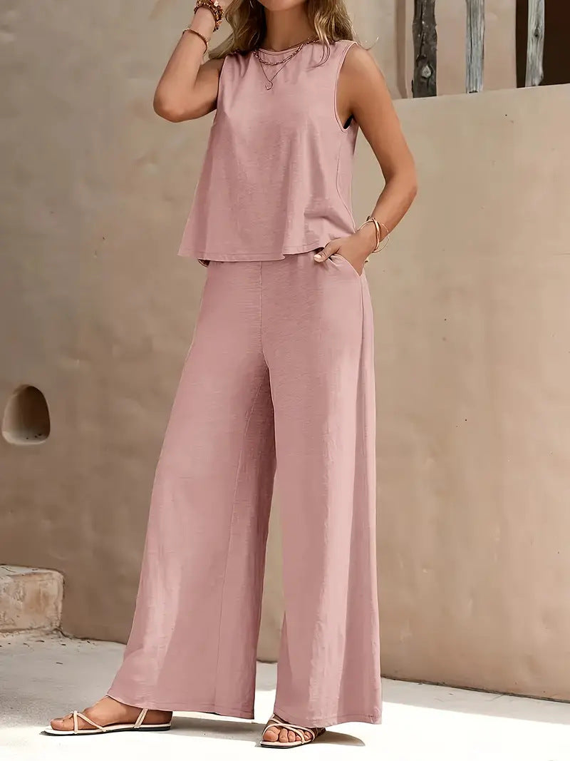 Elegante conjunto holgado de algodón de Isabella Sol.