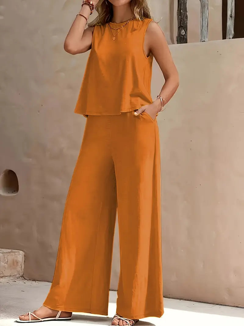 Elegante conjunto holgado de algodón de Isabella Sol.
