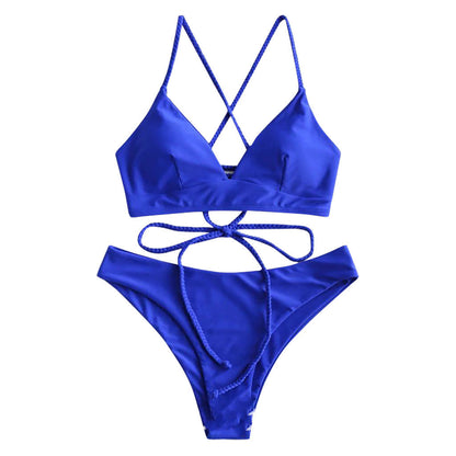 Bikini liso con tirantes de Isabella Sol