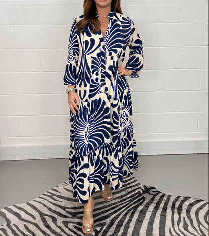 Vestido de gasa estampada de corte A de Isabella Sol