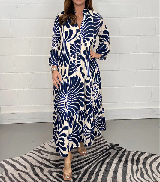 Vestido de gasa estampada de corte A de Isabella Sol