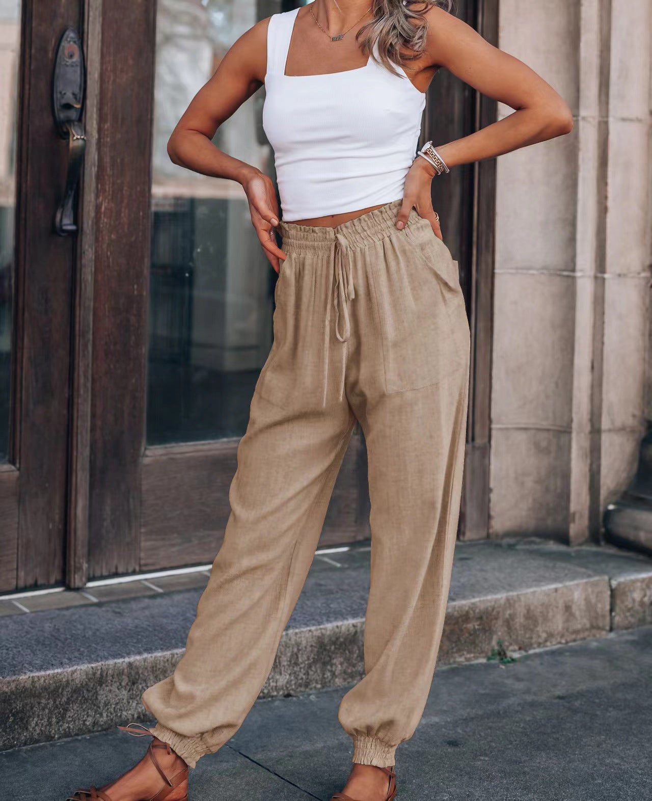 Pantalones Isabella Sol Lantern de corte relajado