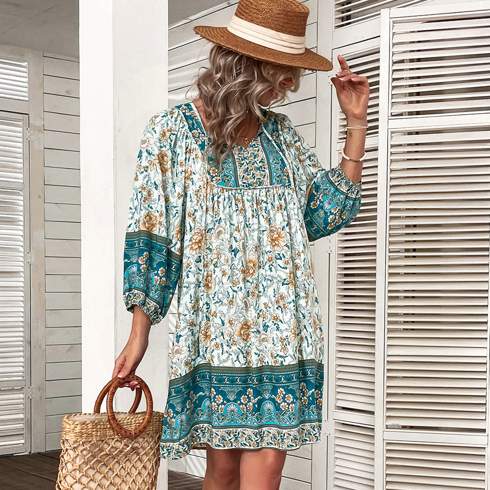 Vestido de verano bohemio floral de Isabella Sol