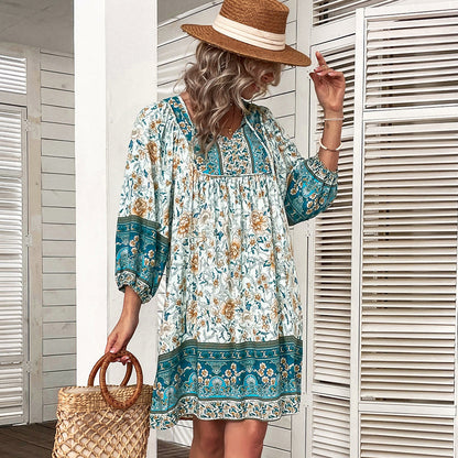 Vestido de verano bohemio floral de Isabella Sol