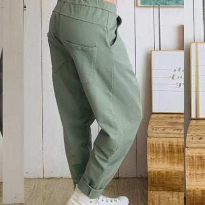 Pantalones harem de algodón de corte relajado de Isabella Sol