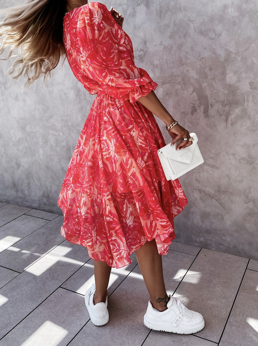 Vestido midi irregular con estampado floral de Isabella Sol