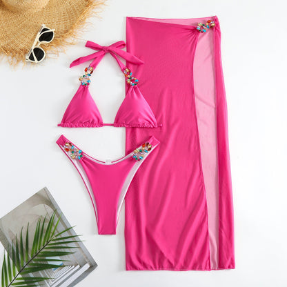 Conjunto de bikini de tres piezas Radiant Mesh de Isabella Sol