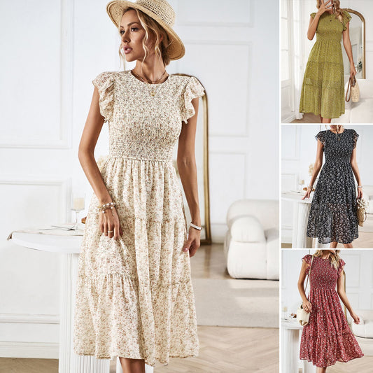 Elegant Floral Isabella Sol Summer Midi Dress