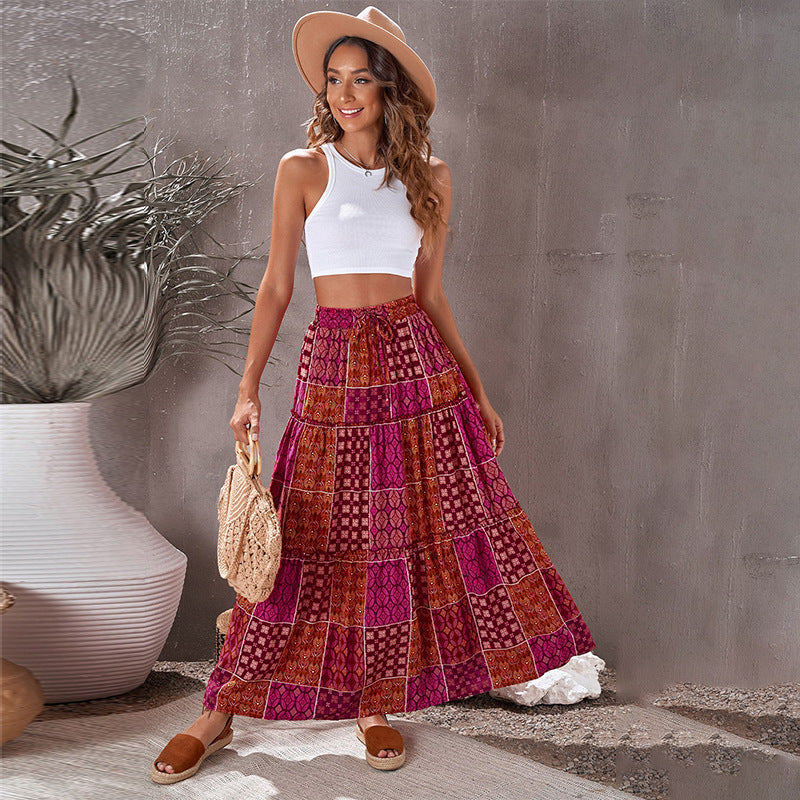Bohemian Print Isabella Sol Maxi Skirt