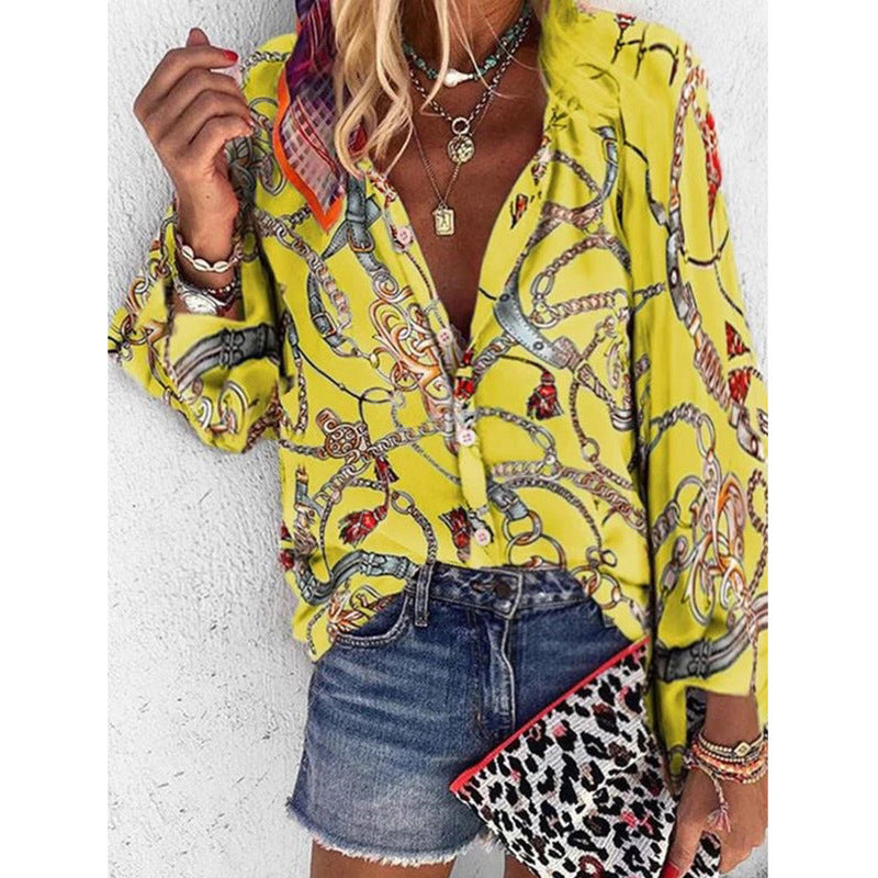 Camisa de estilo urbano Isabella Sol con estampado vibrante