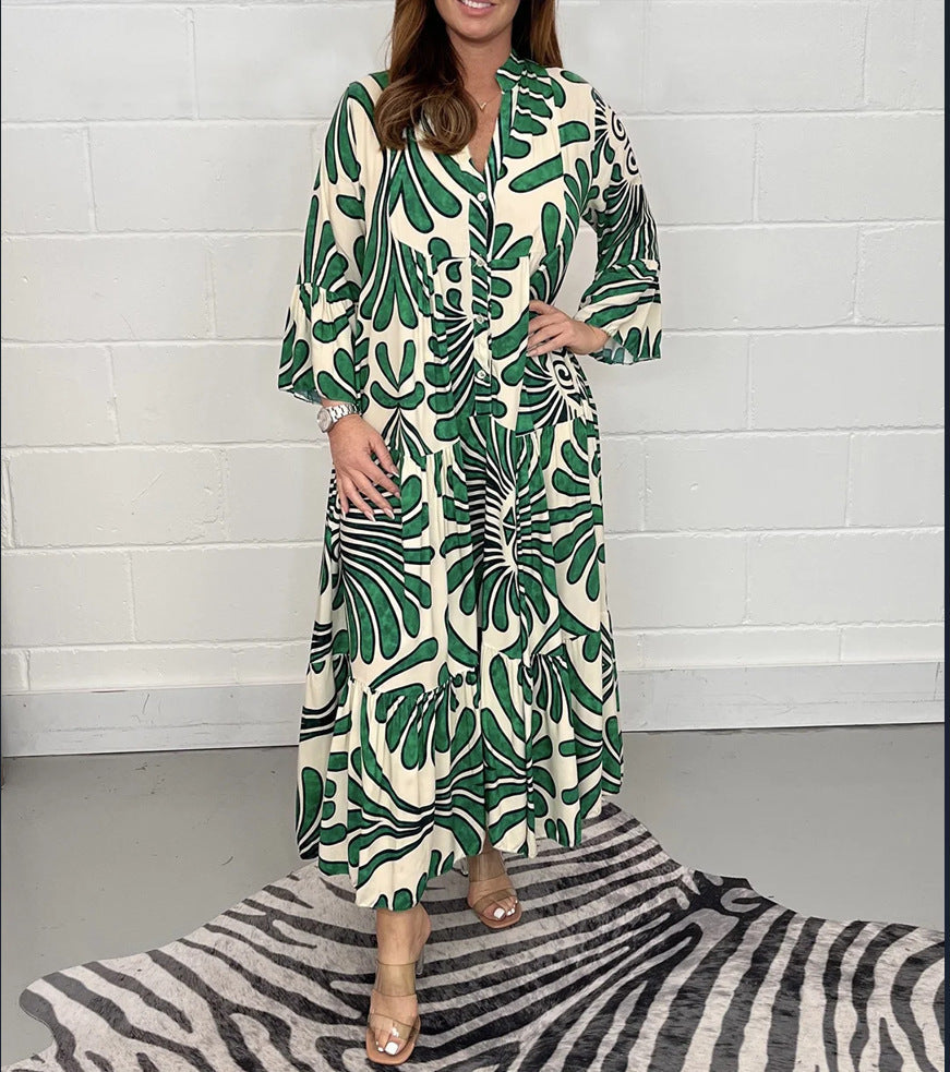 Vestido de gasa estampada de corte A de Isabella Sol
