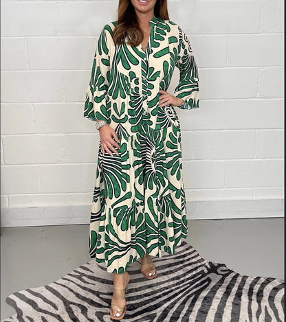 Vestido de gasa estampada de corte A de Isabella Sol