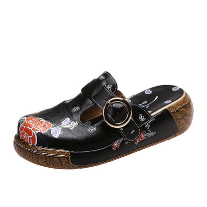 Zuecos de plataforma con estampado floral bohemio de Isabella Sol