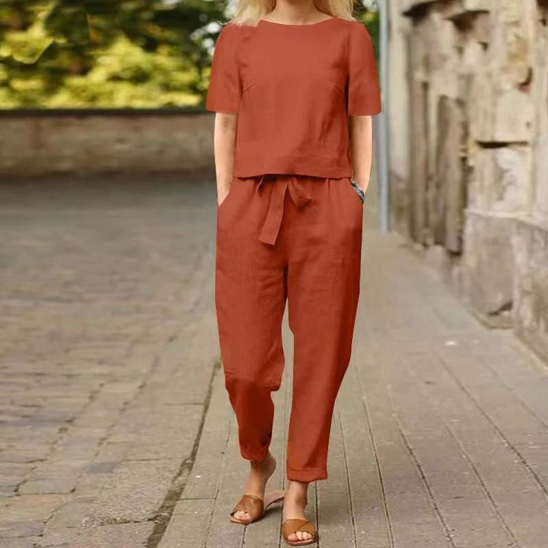 Vintage Linen Set by Isabella Sol - Summer Capri Outfit