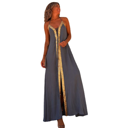 Elegante vestido halter con cordones de Isabella Sol