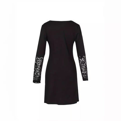 Elegante vestido de encaje con escote en V de Isabella Sol.