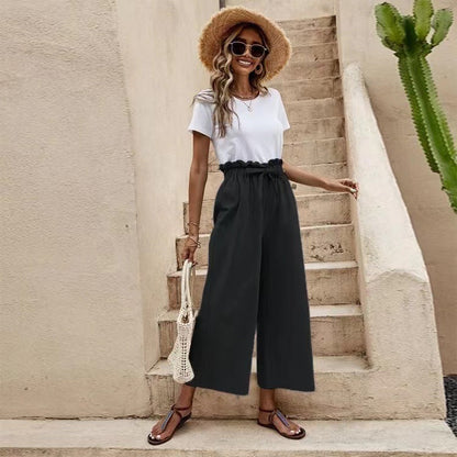 Pantalones anchos de lino de Isabella Sol inspirados en Pinterest