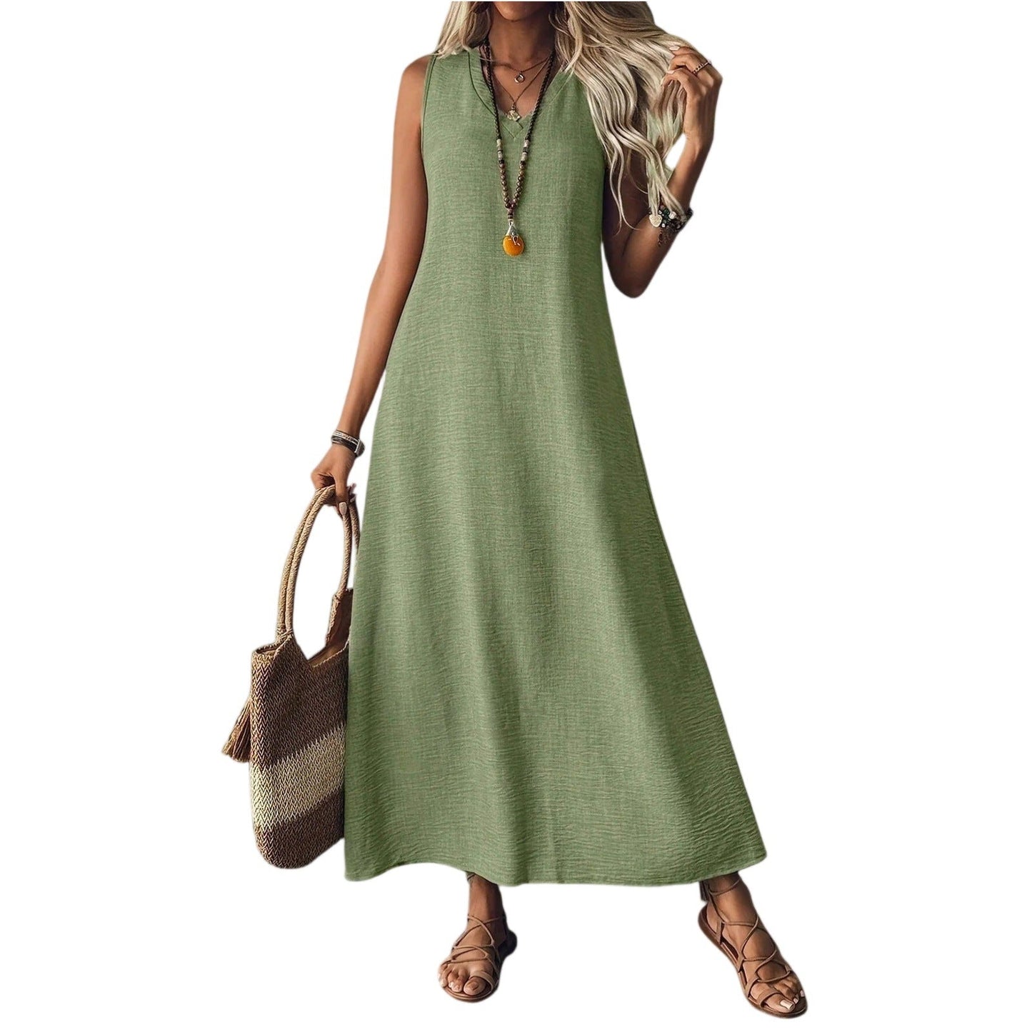 Elegante vestido sin mangas de cáñamo de Isabella Sol