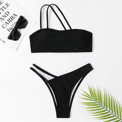 Elegante conjunto de bikini de un solo hombro de Isabella Sol
