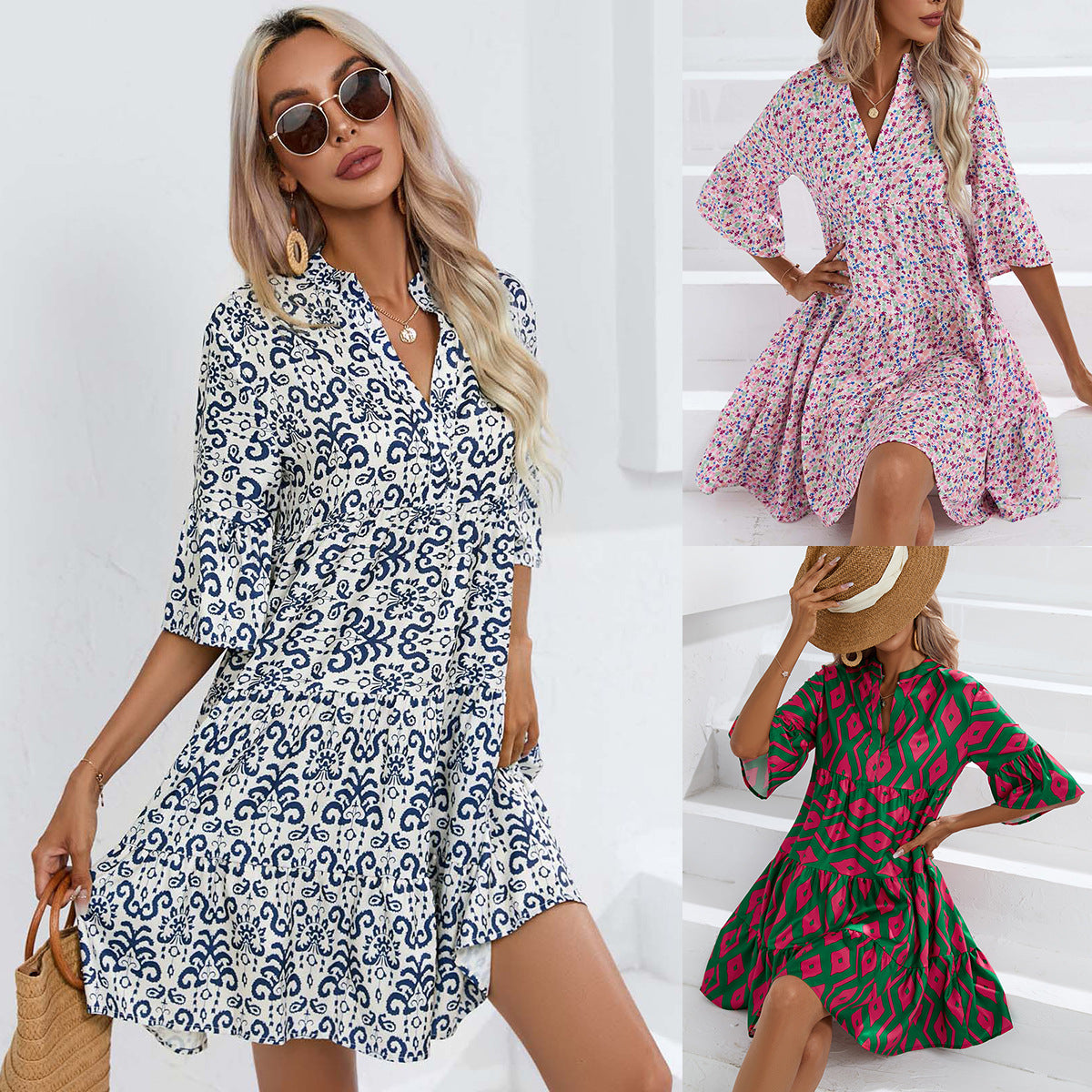 Boho V-Neck Summer Dress by Isabella Sol