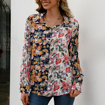 Camisa Isabella Sol Everyday con estampado floral y bloques de color.