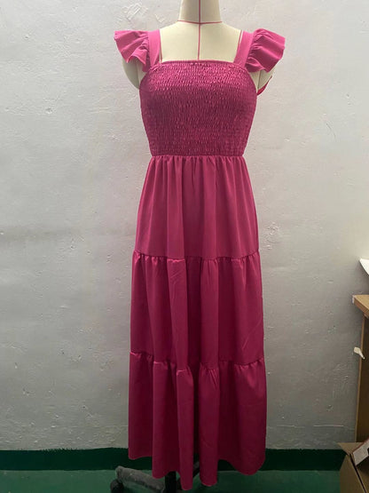 Elegante vestido largo con volantes de Isabella Sol