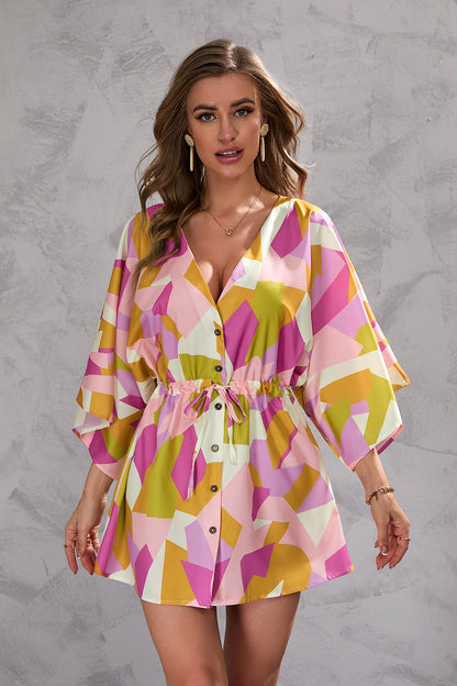 Vestido de verano con estampado de hojas de Isabella Sol