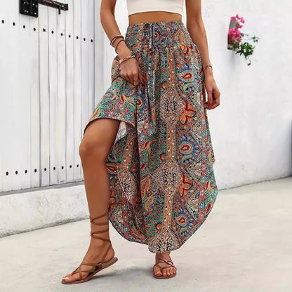 Falda de corte A con estampado floral bohemio de Isabella Sol