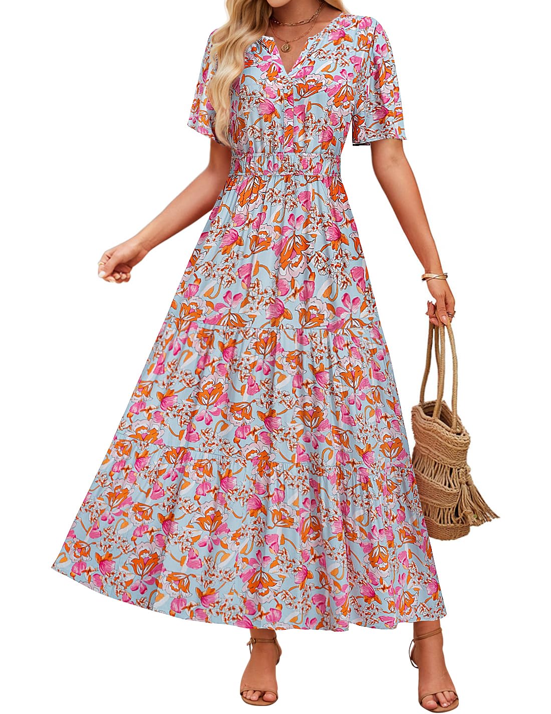 Vestido largo floral Isabella Sol Comodidad de verano