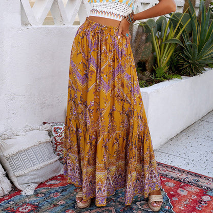Falda larga estilo boho geométrico Isabella Sol