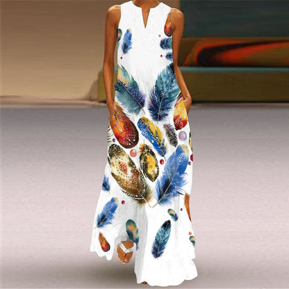Vestido largo sin mangas con estampado floral de Isabella Sol