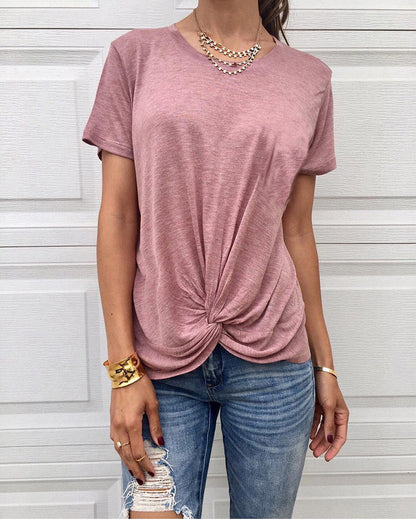 Blusa de verano elegante con diseño cruzado de Isabella Sol