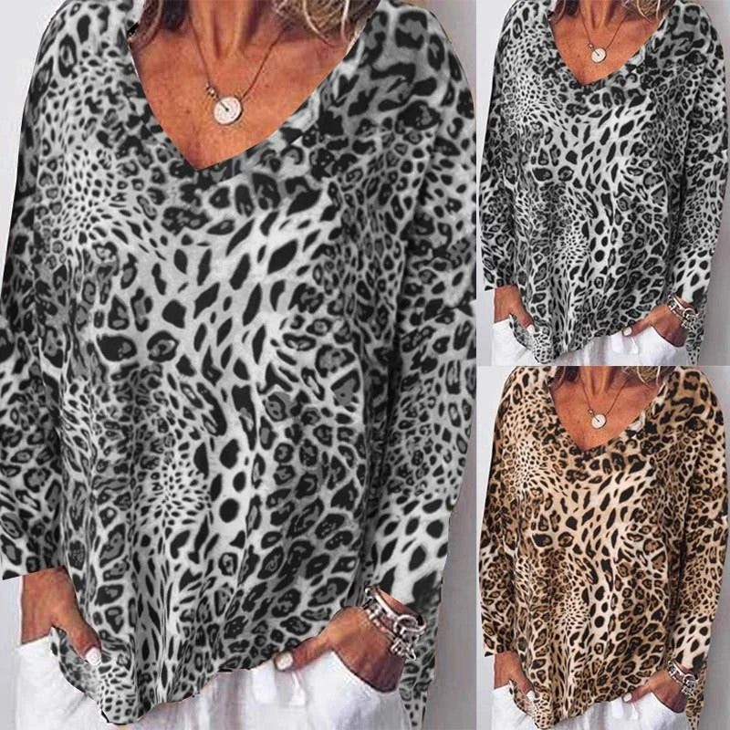 Leopard Print V-Neck Top by Isabella Sol
